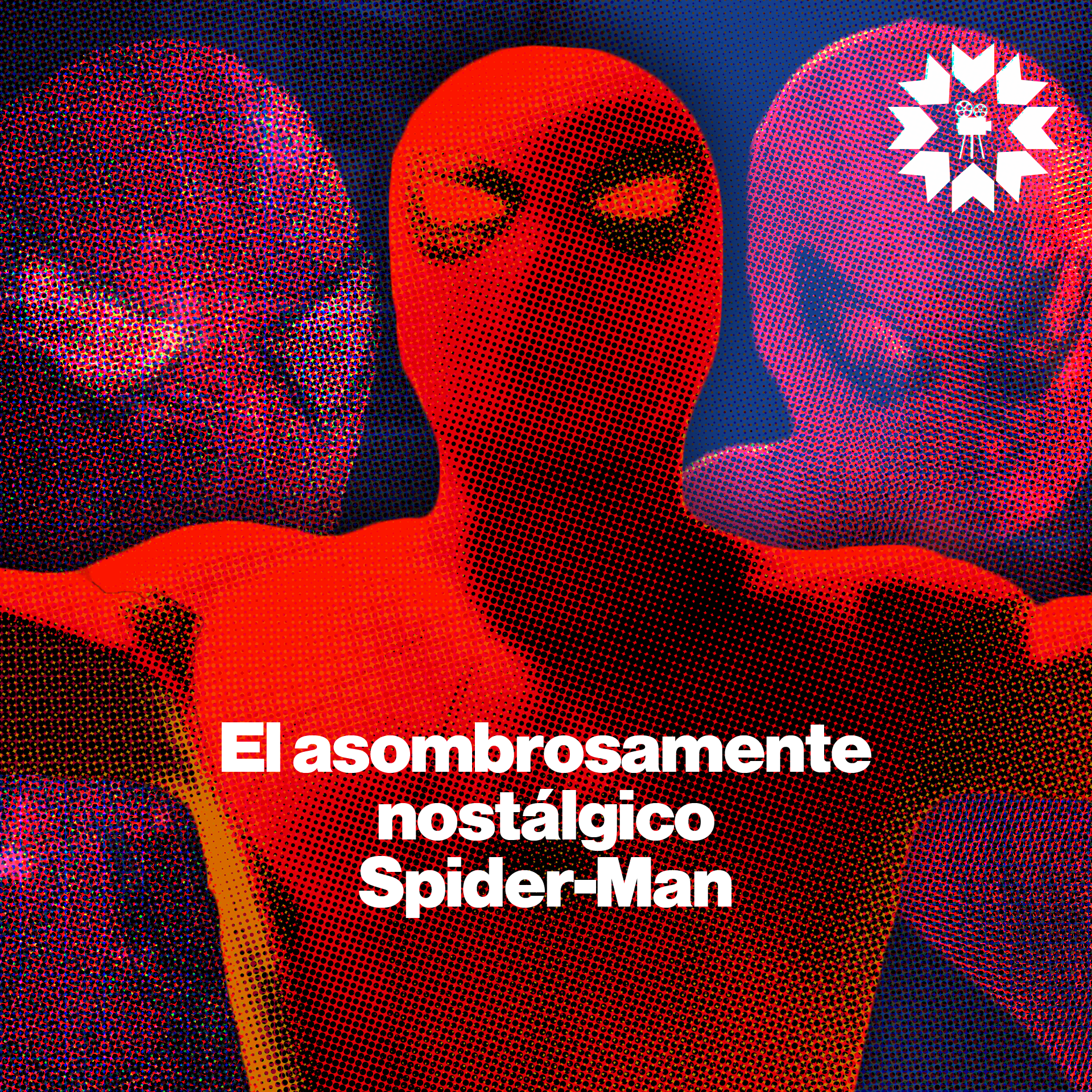 De una manera estilizada se presentan las 3 versiones en live action de Spider-Man, junto con el texto "El asombrosamente nostálgico Spider-Man"